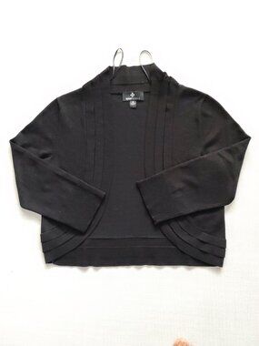Ronni Nicole Black Cropped Bolero Shrug Cardigan - Women Size M